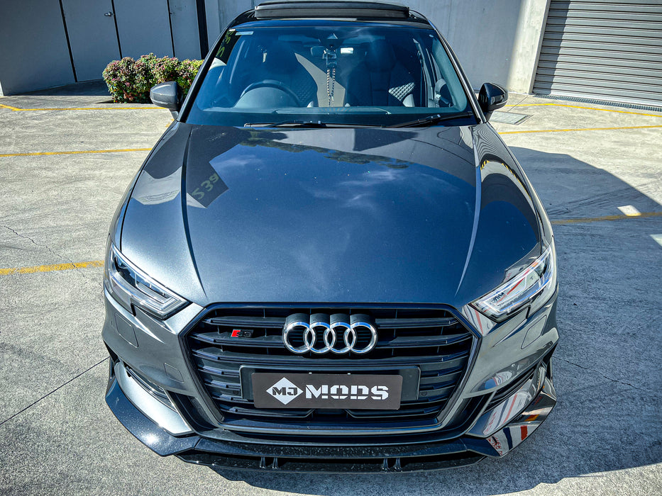 ABS GLOSS BLACK FRONT LIP SPLITTER AUDI S3 / A3 S-LINE 8V FL SEDAN 2017-2020 【ABT Style】