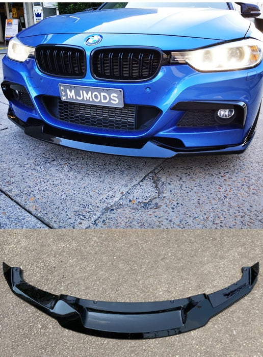 ABS Glossy Black Front Bumper Lip for BMW【F30/F31 316/318/320/328/330/335/340 M SPORT】【MAD Style】