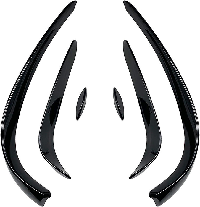 ABS Gloss Black Front Bumper Canards Lip Set Kit 6 Pieces For Mercedes Benz C Class AMG Sport Package Pre-Facelift【W205/C205/S205/A205】【C200/C220/C250/C300/C350 & C43 AMG】15-18