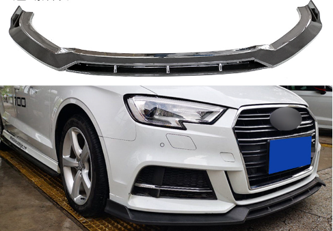 ABS GLOSS BLACK FRONT LIP SPLITTER AUDI S3 / A3 S-LINE 8V FL SEDAN 2017-2020