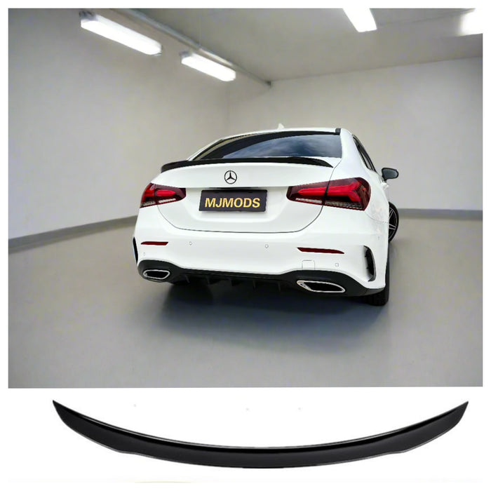 V177 W177 A Class Sedan Boot Trunk Lip Spoiler A35 Aero kit Style in Gloss Black