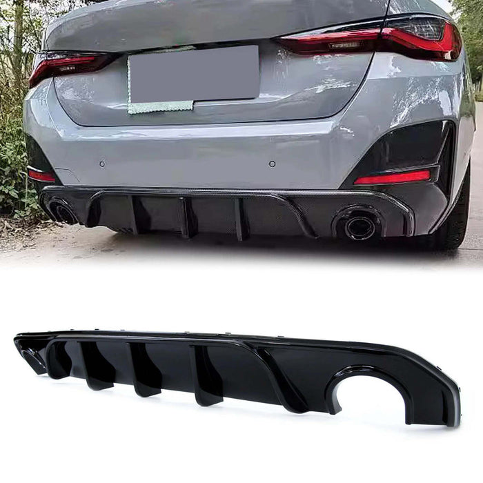 ABS Gloss Black Rear Diffuser For BMW 4 Series【G26 420 425 428】2020+ 【TWIN ROUND TIPS】