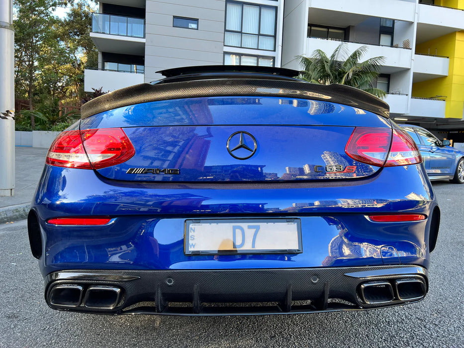Carbon Fibre Rear Diffuser For MERCEDES BENZ【C205/A205】【C200/220/250/300/350 AMG & C43/C63 AMG】15-21【2 Door - AMG Facelift Style】
