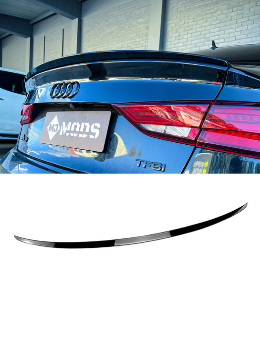 S3 Style ABS GLOSS BLACK REAR BOOT LIP SPOILER FIT FOR AUDI S3 / A3 S-LINE 8V FL SEDAN 2014-2020