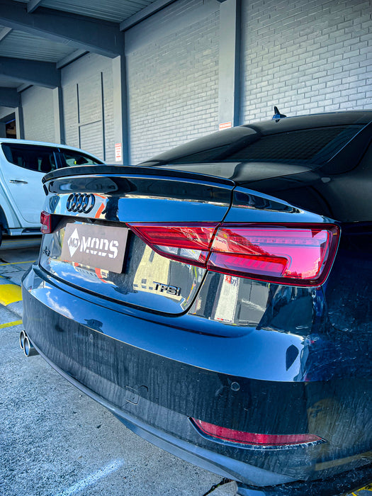 S3 Style ABS GLOSS BLACK REAR BOOT LIP SPOILER FIT FOR AUDI S3 / A3 S-LINE 8V FL SEDAN 2014-2020
