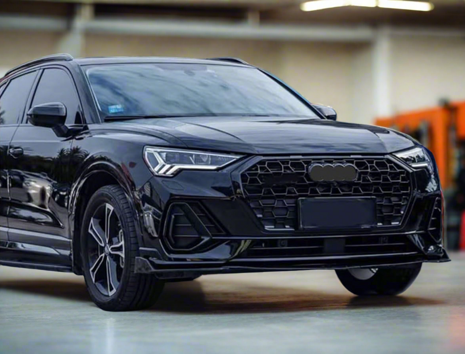 RSQ3 Style Honeycomb Sporty Gloss Black Front Grille Fit For AUDI Q3 F3 2019-2024