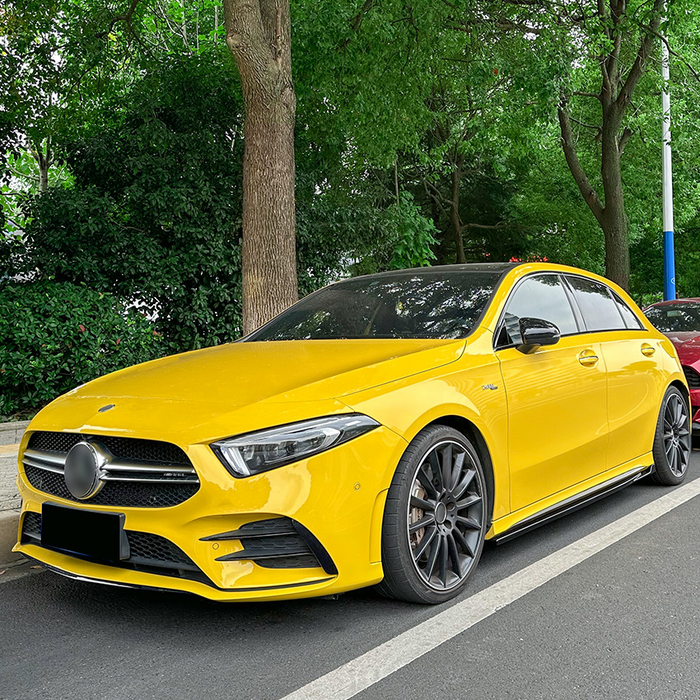 Glossy Black Side Skirts Extensions for Mercedes-Benz A Class【W177 V177 2018+】【A45S A35 AMG & A180/200/250 AMG Package】