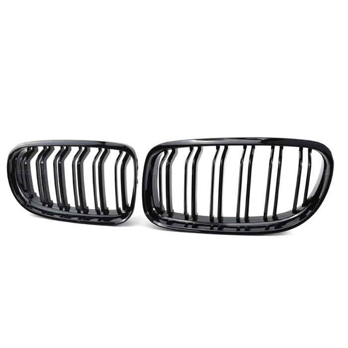 Gloss Black Double Slats Kidney Grilles Fit FOR BMW【3 Series E90 E91 LCI 335i 330i 328i 320I】【E90 E91】【M3 Style】