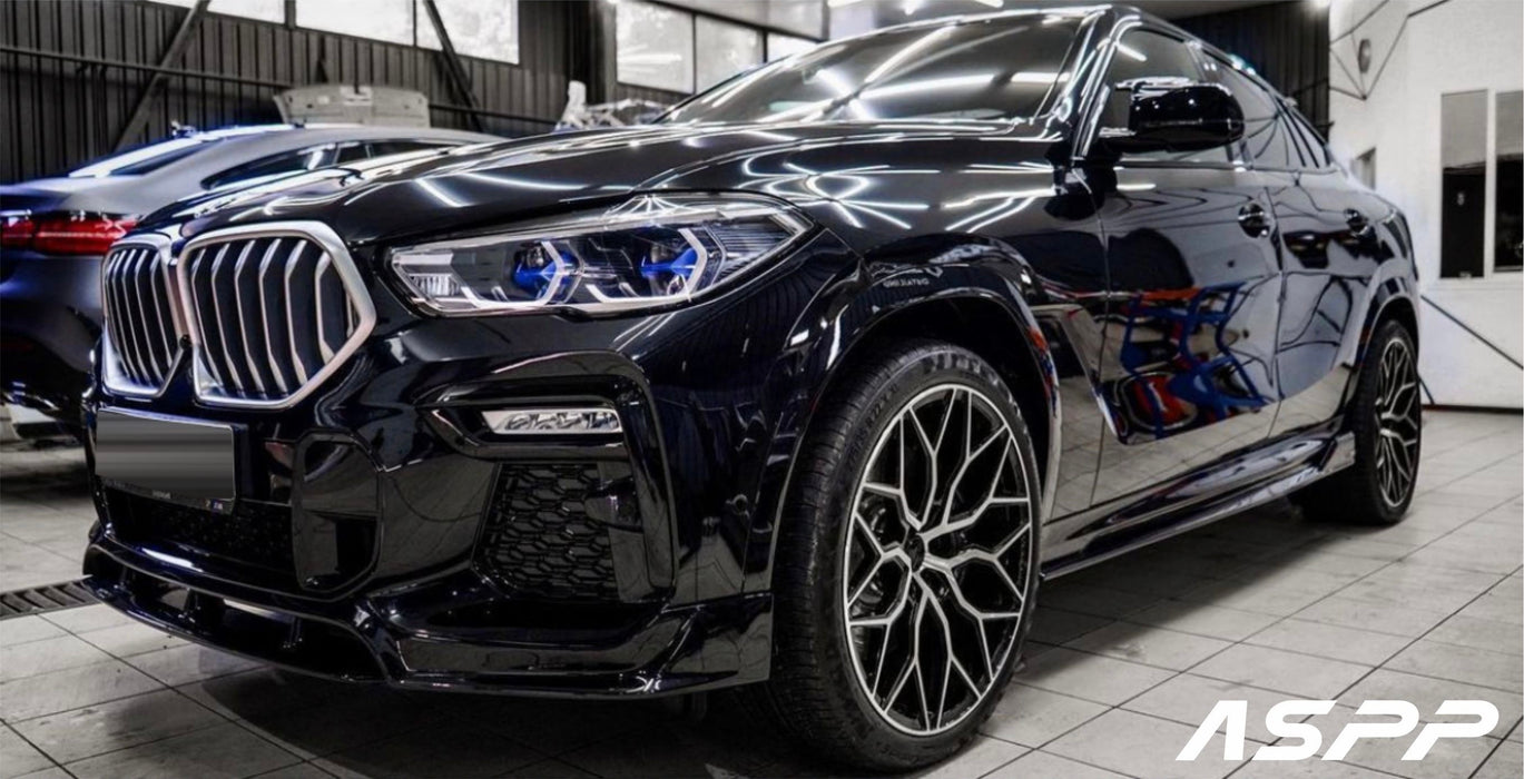 G06 X6 Pre-LCI Black-Out Kit Gloss Black Full Body Kit (Front Lip, Side Skirts, Rear Diffuser)