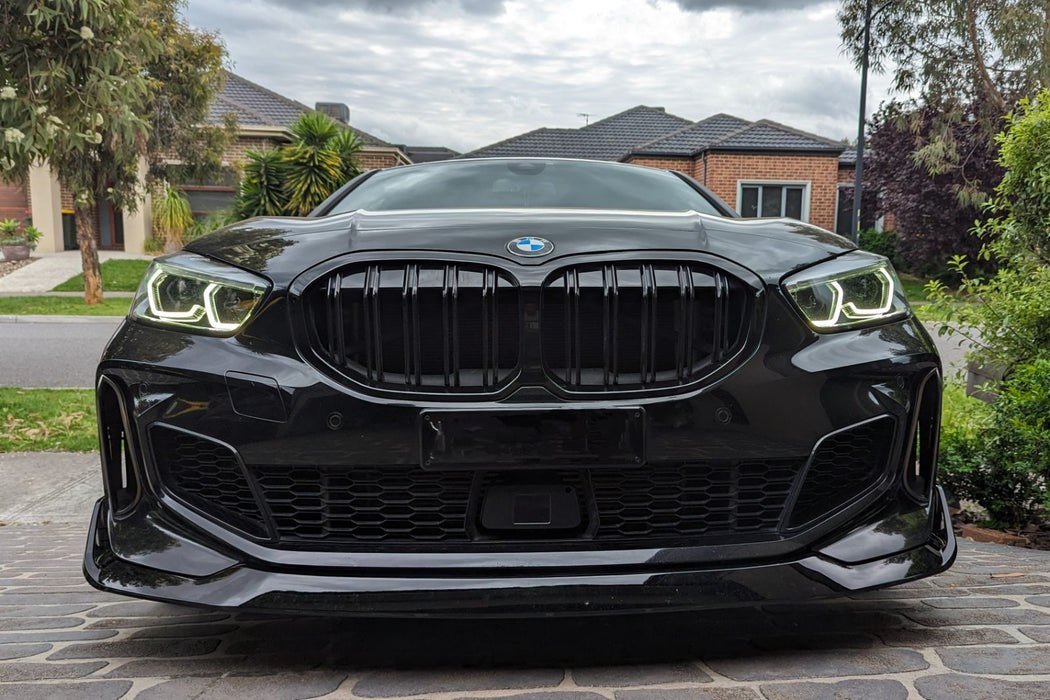 ABS GLOSSY BLACK FRONT BUMPER LIP fit for BMW 1 Series【F40 118i M Sport 128ti M135i 】2019+【MP】