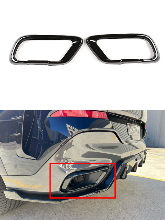 Stainless Steel Gloss Black Out Exhaust Tips Cover Fit For BMW【X5 G05 X6 G06 X7 G07】2018-2024