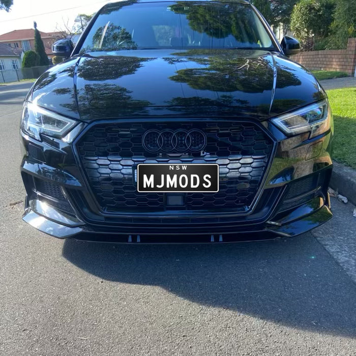 RS Style Honeycomb Sporty Gloss Black Front Grille Fit For AUDI S3 A3 8V FL 2017-2020 with ACC