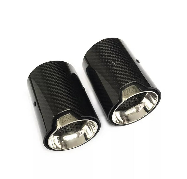 Glossy Black Carbon Fibre Exhaust Tips fit for F80 F82 F83 F87 M2 M3 M4 4 Pieces