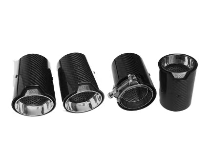 Glossy Black Carbon Fibre Exhaust Tips fit for F80 F82 F83 F87 M2 M3 M4 4 Pieces