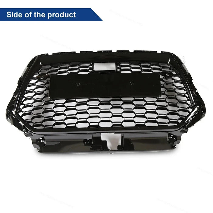 RS Style Honeycomb Sporty Gloss Black Front Grille Fit For AUDI S3 A3 8V FL 2017-2020 with ACC