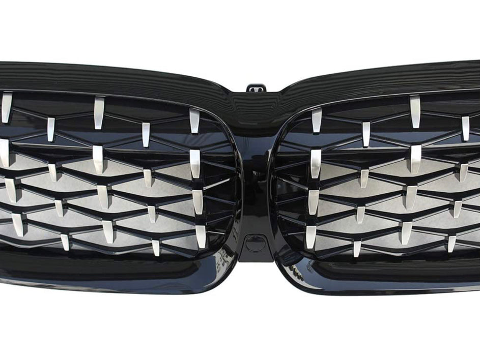 ABS Chrome and Black Front Grille fit for BMW【G20/G21 M340 330/320】【Diamond】2018-2022 Pre-LCI