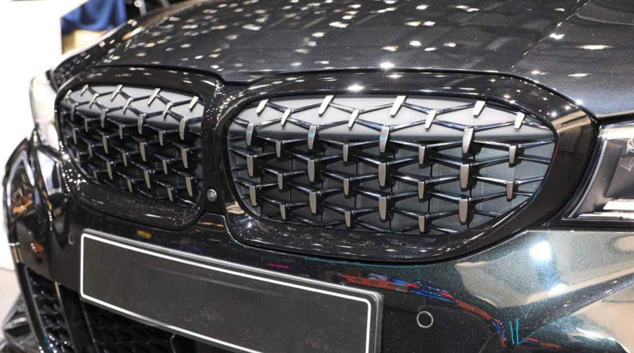 ABS Chrome and Black Front Grille fit for BMW【G20/G21 M340 330/320】【Diamond】2018-2022 Pre-LCI