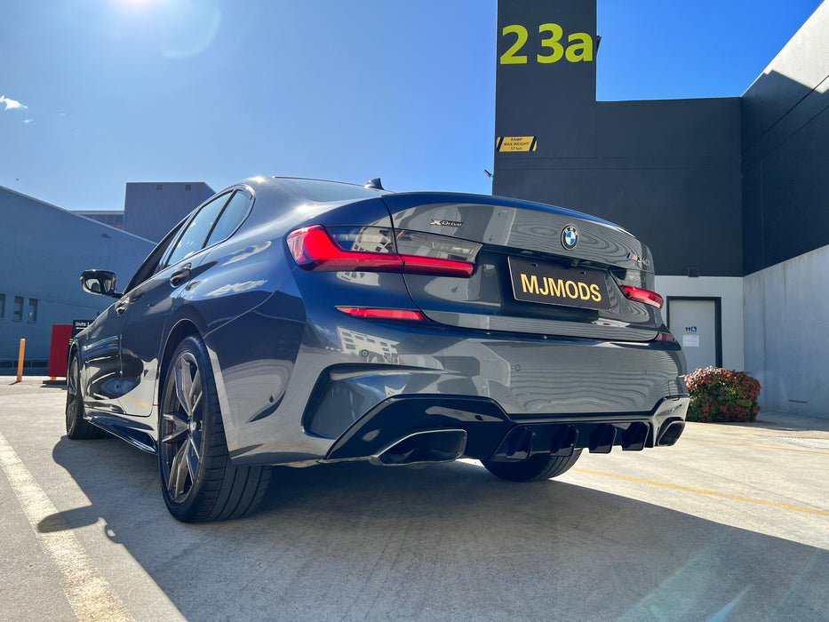 Gloss Black REAR Bumper DIFFUSER fit for BMW【G20/G21 Pre-LCI M340i】【Trapezium】