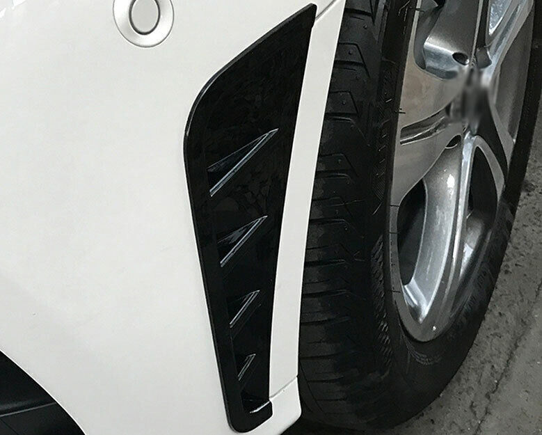 ABS Gloss Black Front Bumper Side Vent Trim Canards Flag Covers Kit 2 Pieces For Mercedes Benz C Class AMG Sport Package Facelift【W205/C205/S205/A205】【C200/C220/C250/C300/C350 & C43 AMG】19-22