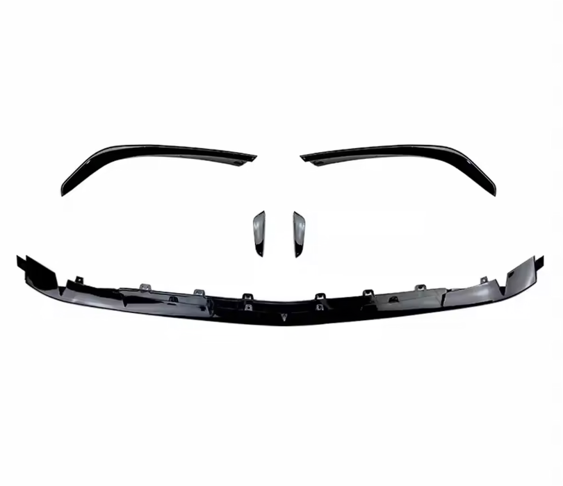 W177 A45S AMG Hatchback Front Bar Lip Splitter Canards Aerodynamic Kit Set in Gloss Black