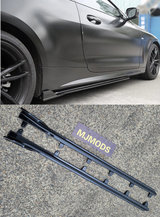 ABS GLOSSY BLACK SIDE SKIRT fit for BMW 4 Series【G22/G23 420/430/M440】2020+【MP】 (6962855870538)