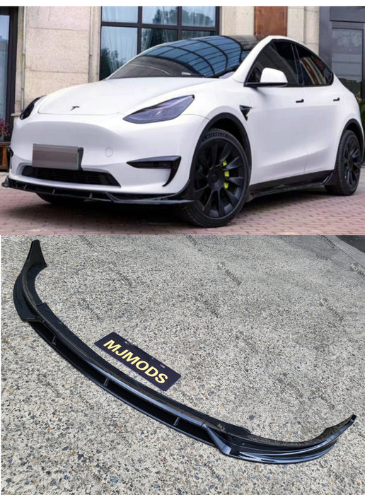 ABS GLOSSY BLACK FRONT BUMPER LIP fit for【Tesla Model Y】2022+ (7060843888714)
