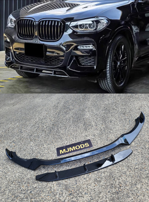 ABS GLOSSY BLACK FRONT BUMPER LIP fit for BMW【X3 G01 X4 G02】【M40i & 30d/30e/30i M Sport】2017+ (6902779740234)