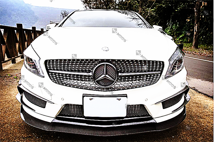 Carbon Fibre Front Bumper Lip for Mercedes-Benz A Class【W176 12-15】【A45 AMG & A180/200/250 AMG Package】【12-RZ Style】 (4150447571018)