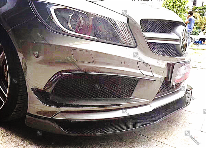 Carbon Fibre Front Bumper Lip for Mercedes-Benz A Class【W176 12-15】【A45 AMG & A180/200/250 AMG Package】【12-RZ Style】 (4150447571018)