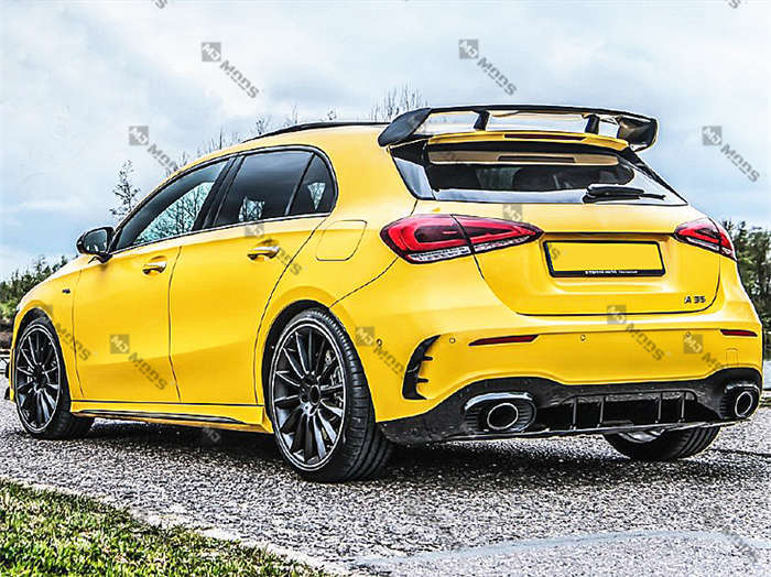 ABS Glossy Black Rear Diffuser Fit For MERCEDES BENZ【W177 A180/200/250 AMG A35 A45】【Hatchback】 (4748310741066)
