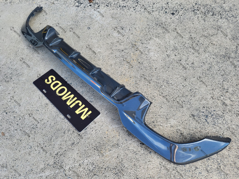 Carbon Fibre REAR Bumper DIFFUSER fit for BMW【G20/G21 M340i M Sport】【Trapezium Tips】 (6888125562954)