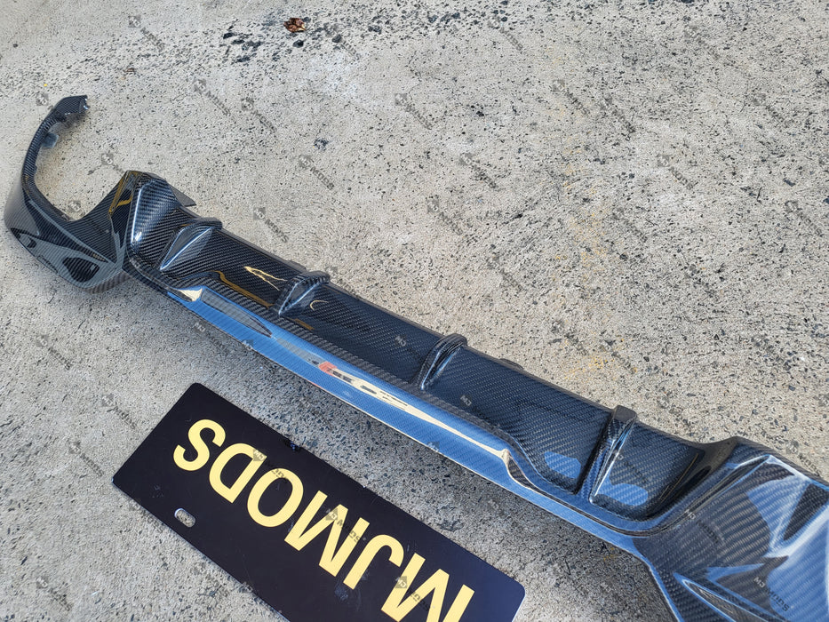 Carbon Fibre REAR Bumper DIFFUSER fit for BMW【G20/G21 M340i M Sport】【Trapezium Tips】 (6888125562954)
