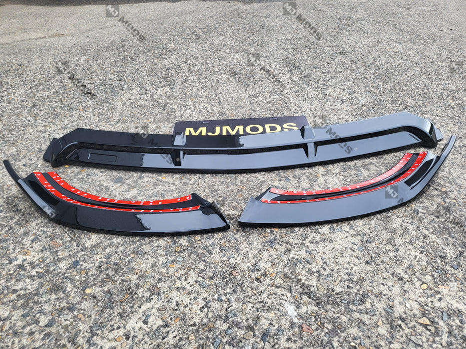 ABS Glossy Black Front Lip For MERCEDES BENZ E CLASS【W213/S213 E200/220/300/350/400/450 AMG】【E43 AMG/E53 AMG】2016-2019 (6898012454986)
