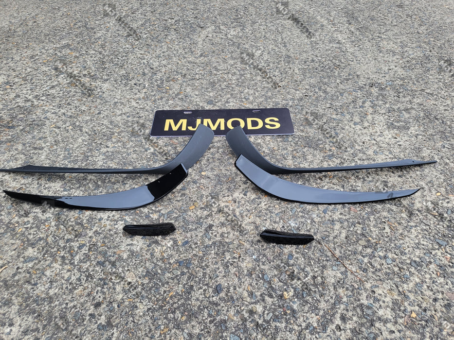 ABS Black Front Bumper Vent Insert Canards for MERCEDES BENZ【W176 A180/200/250 M Sports & A45 AMG】12-15 (6939506475082)