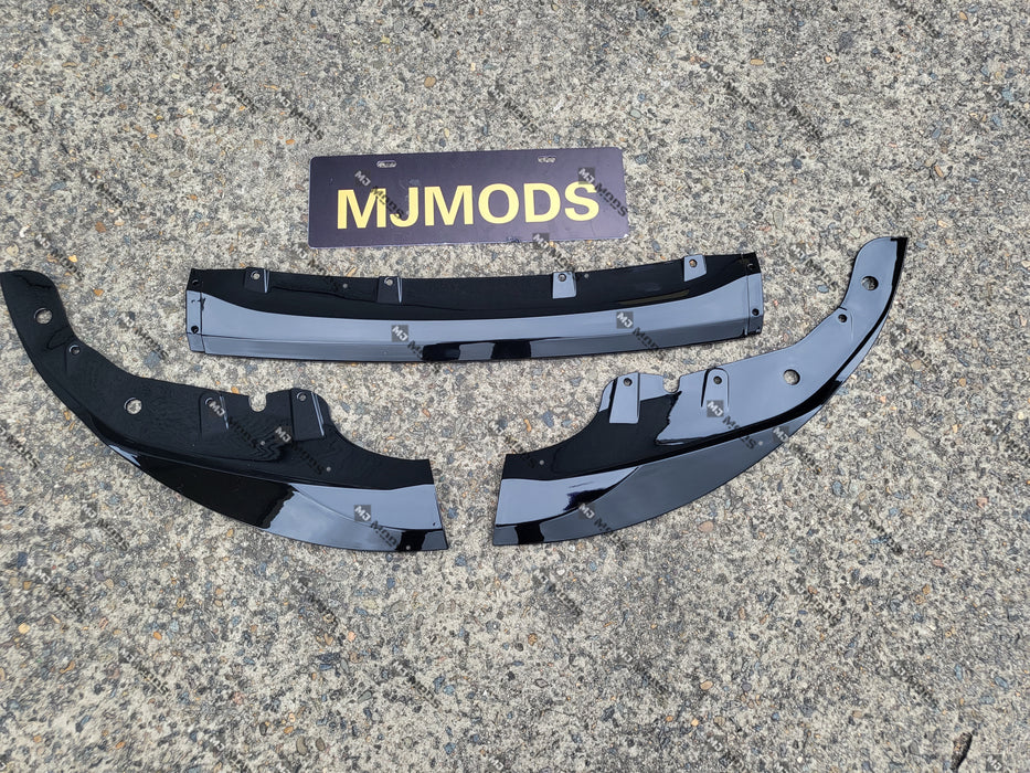 ABS Glossy Black Front Bumper Lip for BMW 4 Series【G22/G23/G26 420/430/M440】2020+【MP 3pcs】 (6962848825418)