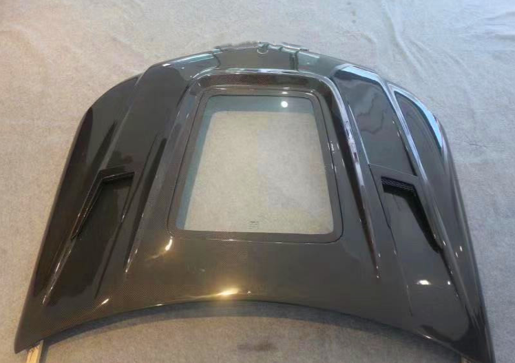 Carbon Fibre Front Bonnet Hood for Mercedes-Benz 11-14 C Class W204 Sedan/Wagon C204 Coupe -- with Glass (4334929739850)