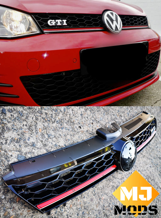 ABS Glossy Black Front Grille For VOLKSWAGEN【Golf 7 GTI】2012-17 (6575533817930)