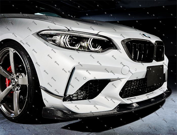 Carbon Fibre Front Bumper Lip for BMW F87 M2C【Competition Edition】【M2C-3D Style】 (4345268961354)