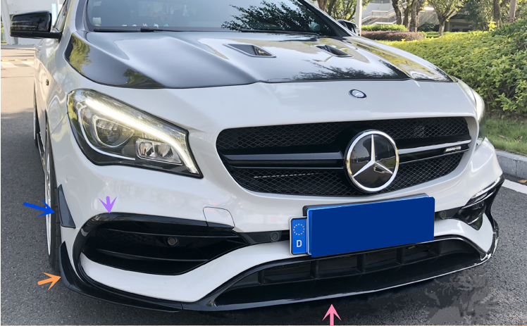 ABS Glossy Black Front Lip For MERCEDES BENZ【C117 CLA 180/200/250 AMG】16-19 (6568551743562)