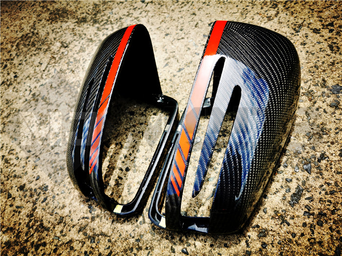 Carbon Fibre Mirror Cap Cover for Mercedes-Ben W204 CLA C117 W176 W246 W212 W221 AMG Red Band Replacement (4118333554762)