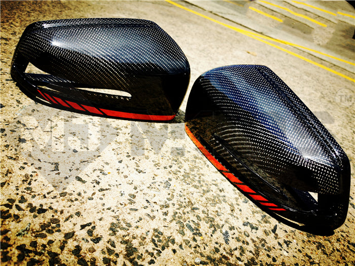 Carbon Fibre Mirror Cap Cover for Mercedes-Ben W204 CLA C117 W176 W246 W212 W221 AMG Red Band Replacement (4118333554762)