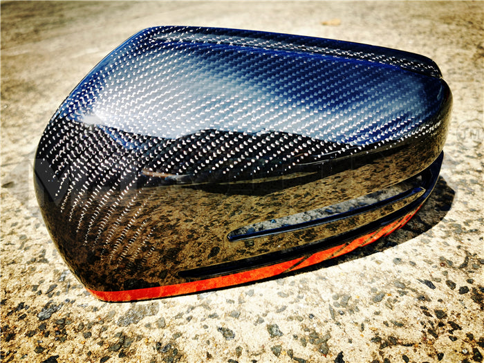 Carbon Fibre Mirror Cap Cover for Mercedes-Ben W204 CLA C117 W176 W246 W212 W221 AMG Red Band Replacement (4118333554762)