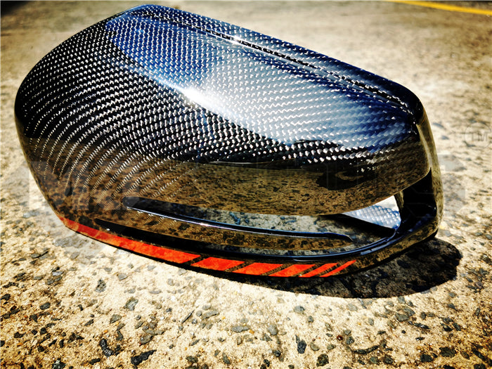 Carbon Fibre Mirror Cap Cover for Mercedes-Ben W204 CLA C117 W176 W246 W212 W221 AMG Red Band Replacement (4118333554762)