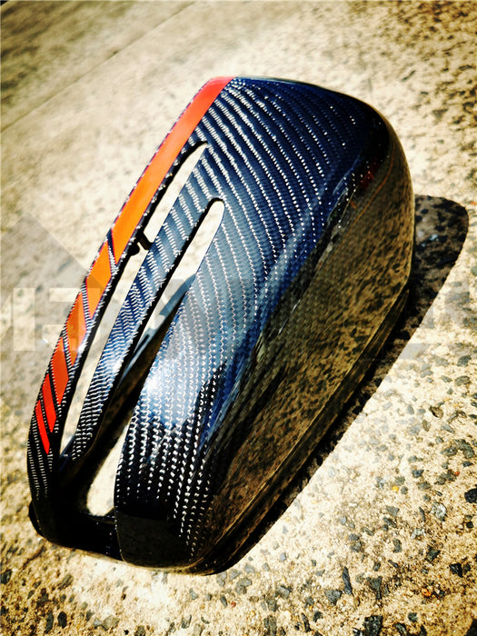 Carbon Fibre Mirror Cap Cover for Mercedes-Ben W204 CLA C117 W176 W246 W212 W221 AMG Red Band Replacement (4118333554762)