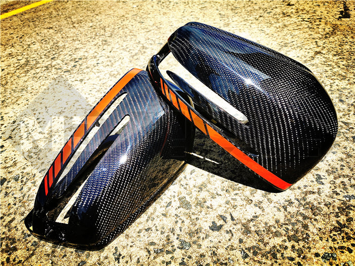 Carbon Fibre Mirror Cap Cover for Mercedes-Ben W204 CLA C117 W176 W246 W212 W221 AMG Red Band Replacement (4118333554762)