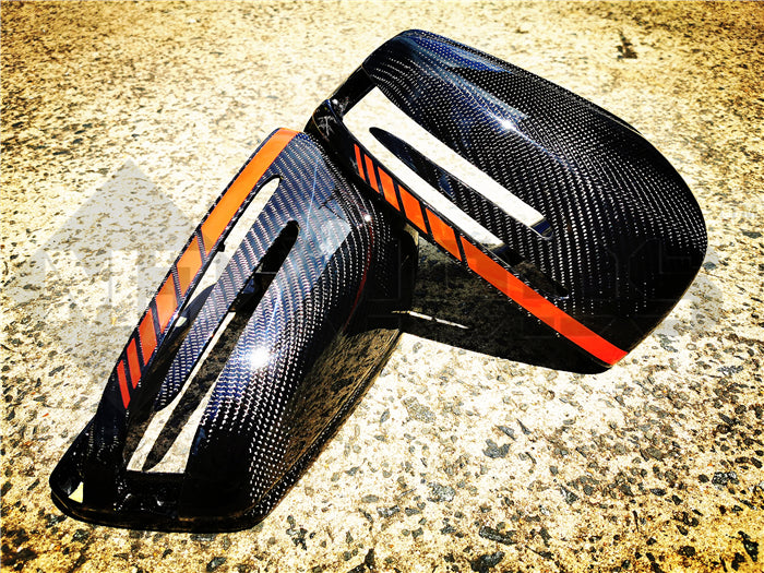 Carbon Fibre Mirror Cap Cover for Mercedes-Ben W204 CLA C117 W176 W246 W212 W221 AMG Red Band Replacement (4118333554762)