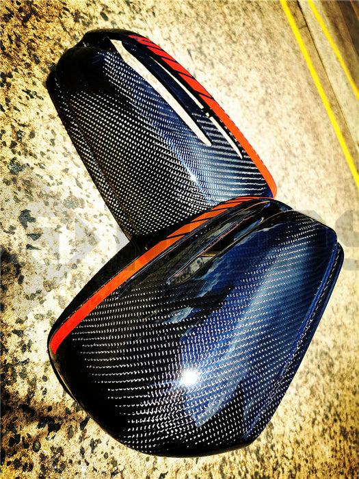 Carbon Fibre Mirror Cap Cover for Mercedes-Ben W204 CLA C117 W176 W246 W212 W221 AMG Red Band Replacement (4118333554762)