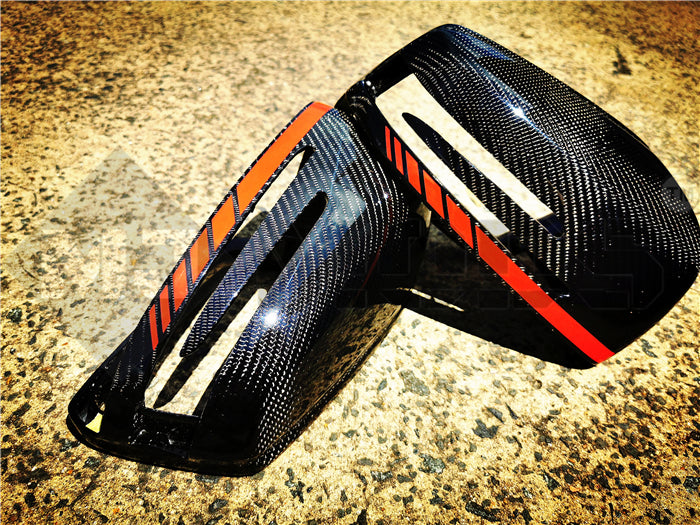 Carbon Fibre Mirror Cap Cover for Mercedes-Ben W204 CLA C117 W176 W246 W212 W221 AMG Red Band Replacement (4118333554762)
