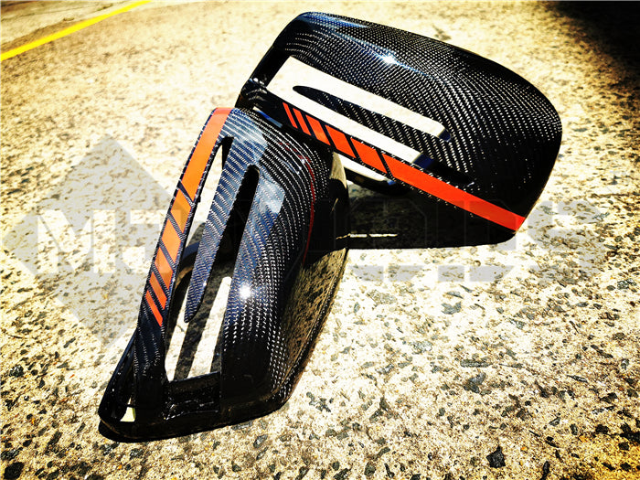 Carbon Fibre Mirror Cap Cover for Mercedes-Ben W204 CLA C117 W176 W246 W212 W221 AMG Red Band Replacement (4118333554762)