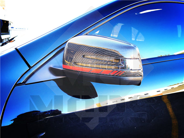 Carbon Fibre Mirror Cap Cover for Mercedes-Ben W204 CLA C117 W176 W246 W212 W221 AMG Red Band Replacement (4118333554762)